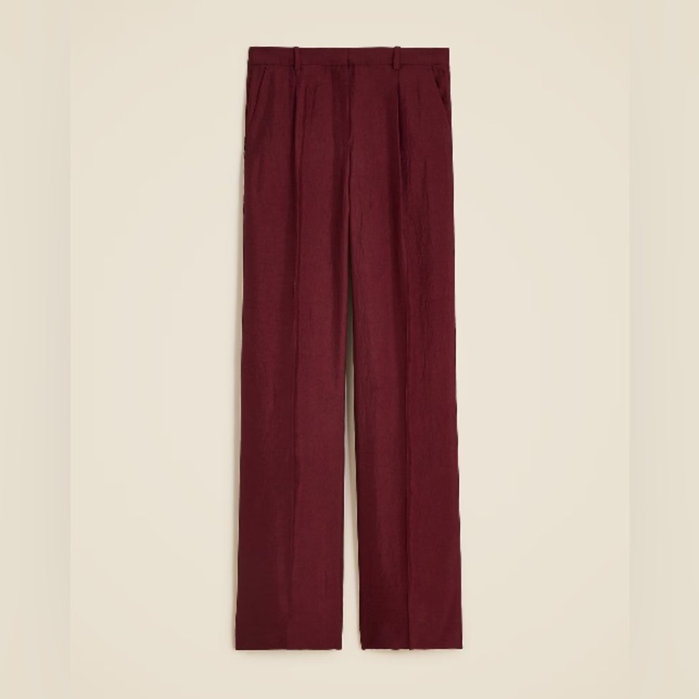 J. Crew Tall Essential wide-leg pant in textured satin